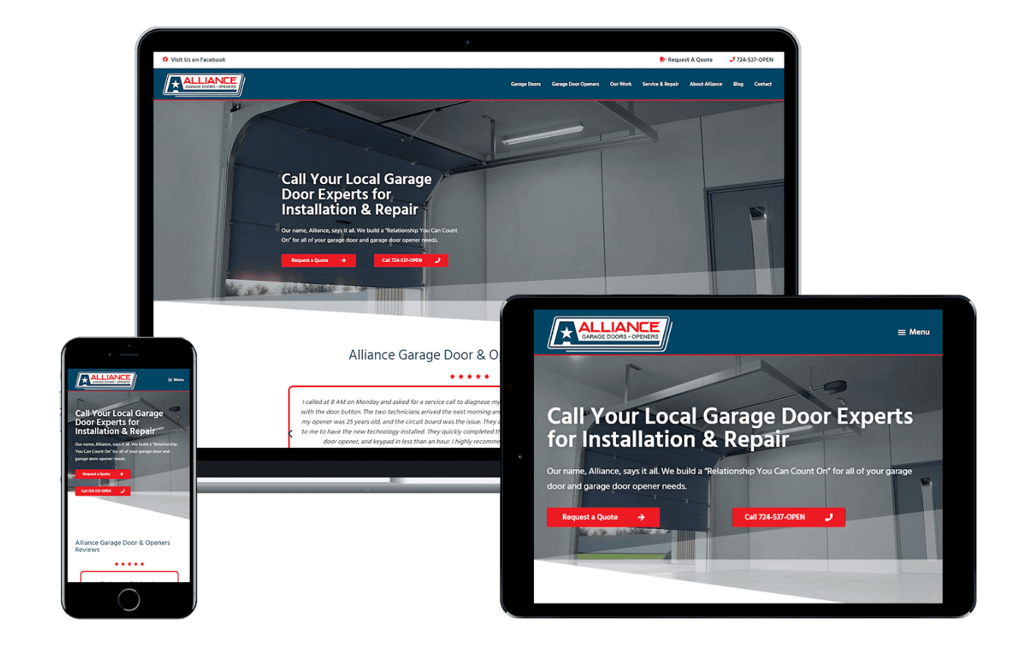 Garage Door Services Alliance New Site Triple View