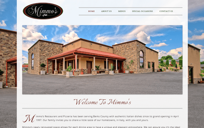 Mimmo's Restaurant and Pizzeria's New Website Designed by DaBrian Marketing Group