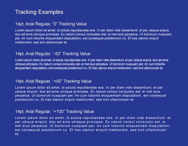 Examples of Tracking Text