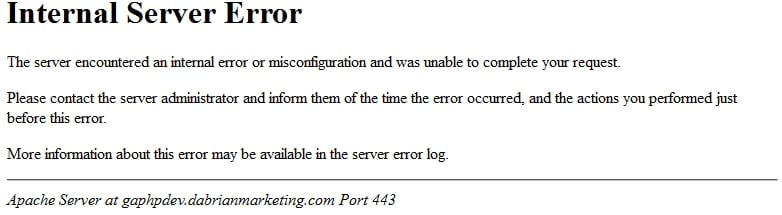 500 Server Error