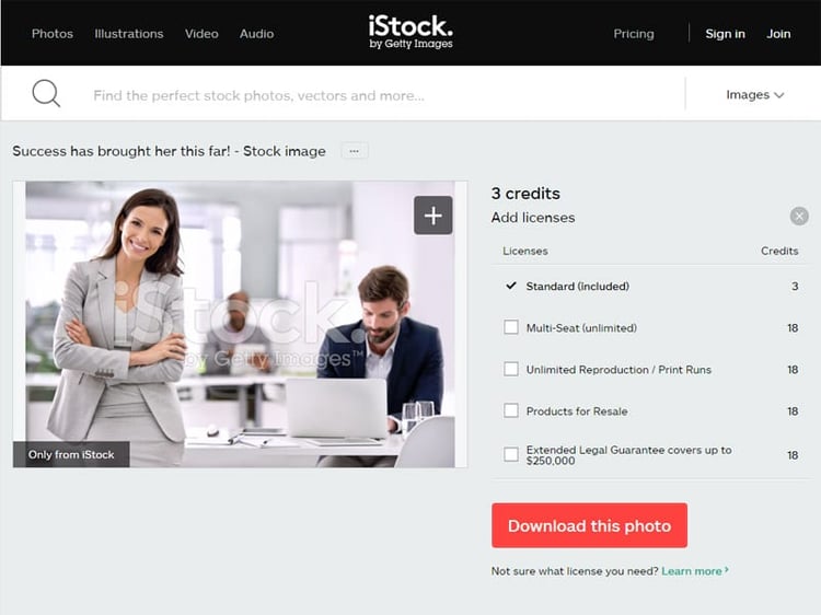 Don't use stock photography for branding your company