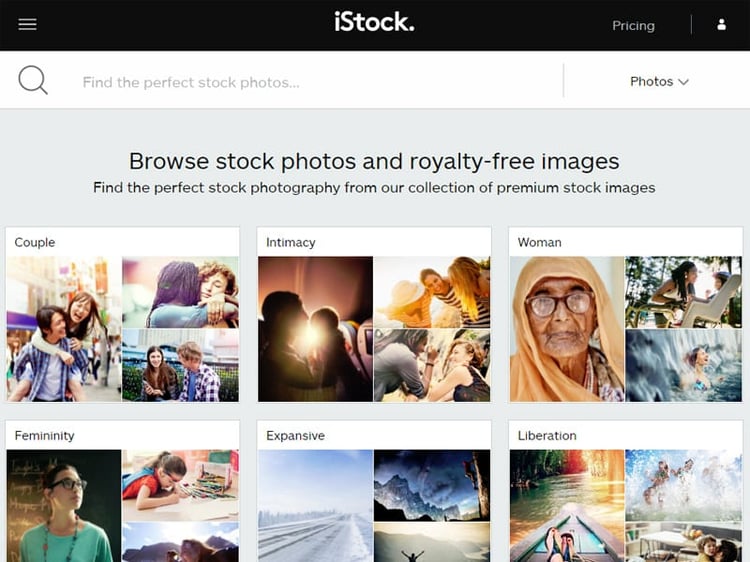 iStock Search Categories