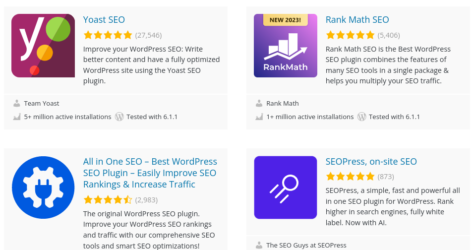 WordPress SEO plugins
