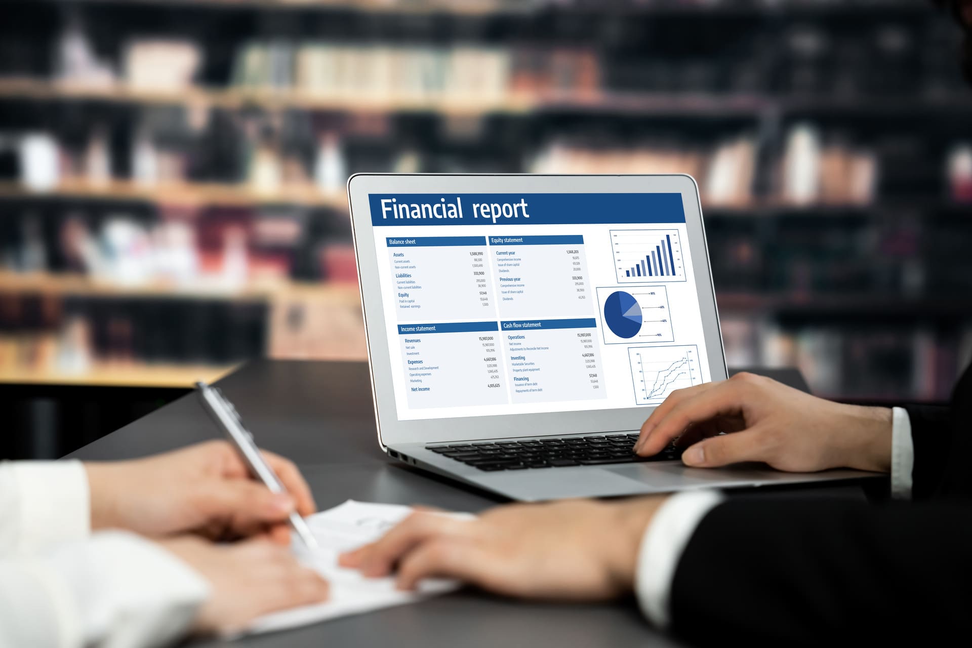 A dashboard showing financial analytics integrated with compliance software.