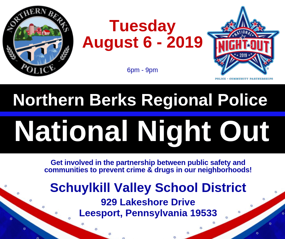 Northern Berks Regional Police National Night Out Banner